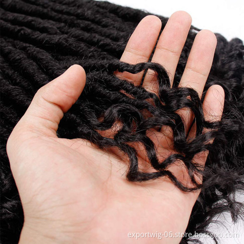 Straight Goddess Locs Hair With Curly Ends Synthetic Fiber Solid And Mixed Color Braids Hair Golden Green Black Red